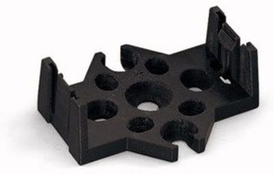 Mounting plate; 5-Pole; for distribution connectors; Plastic; black