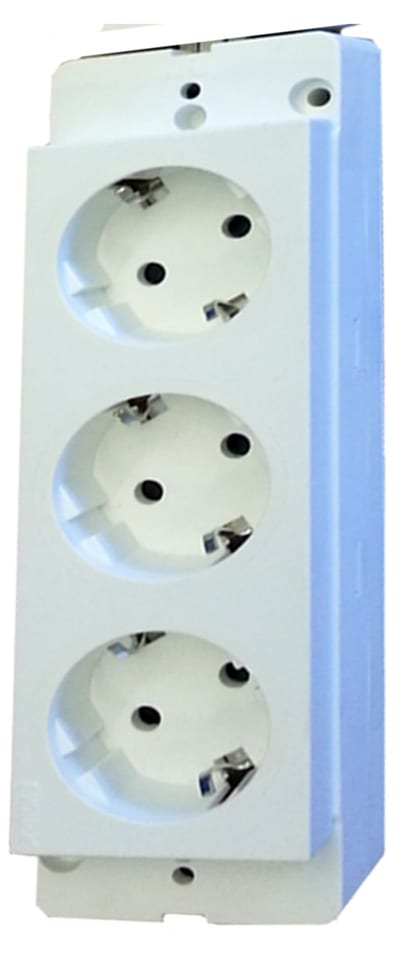 WAGO 51286565 Evoline 3-Way Schuko Socket Push-In In/Out, White
