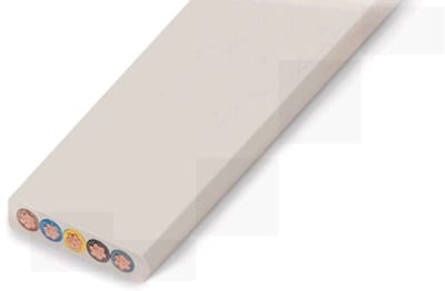 Flat cable; Eca; 5G 16 mm²; PVC; 3L + N + PE; 0.6/1 kV; 16,00 mm²; light gray