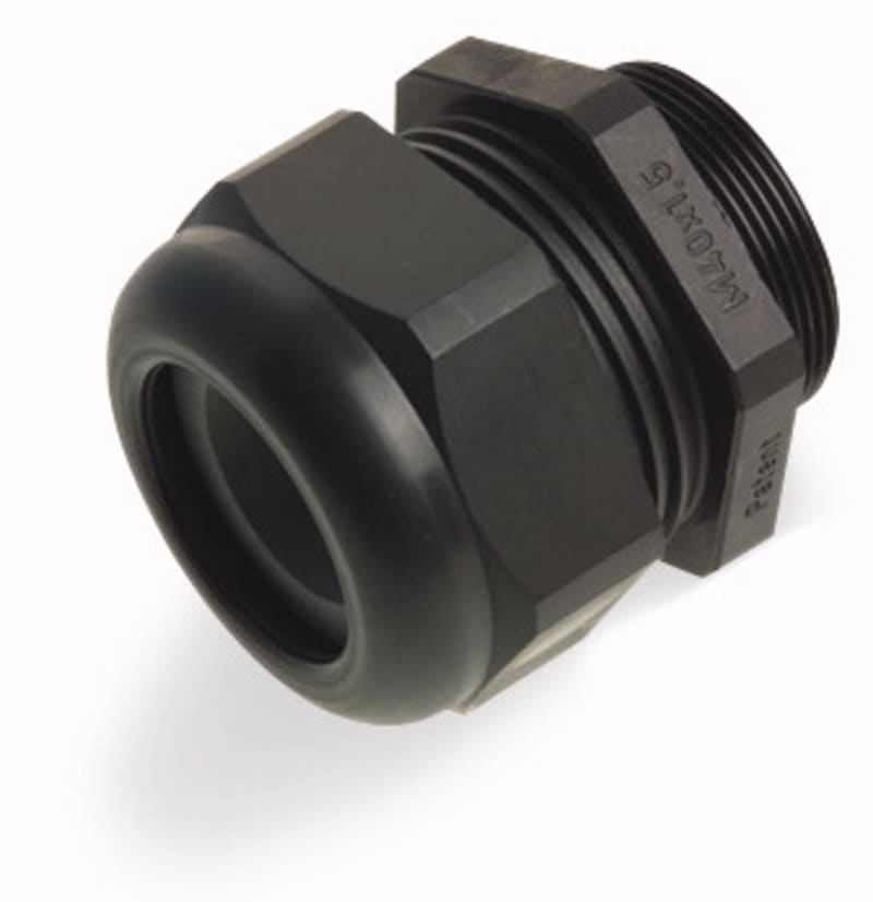Cable fitting; M40 x 1.5 with O-ring; Plastic; black (895-1601)