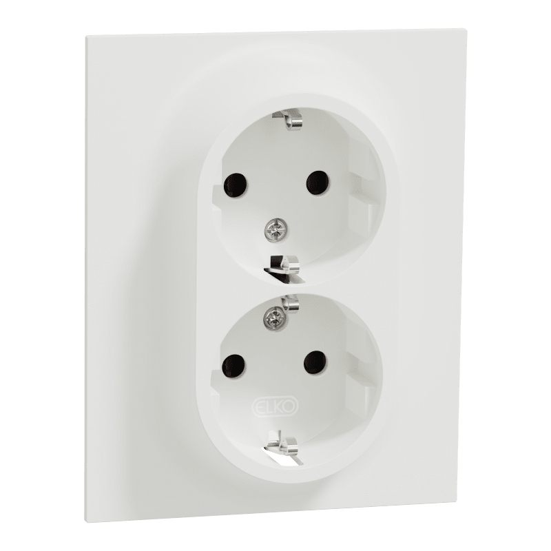 One Rehab Socket Outlet with Earth, Push-in Clamp, Pure-White (EKO50073)