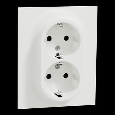 One Rehab Socket Outlet with Earth, Push-in Clamp, Pure-White
