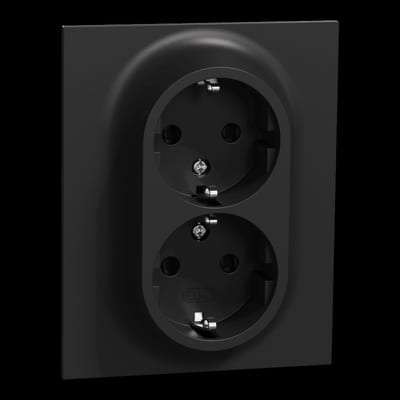 ELKO One Rehab Socket Outlet with Earth Push-In Clamp Black