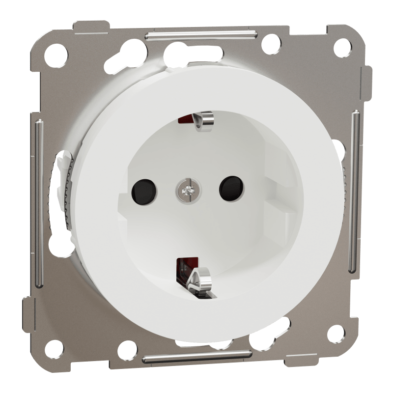 One Single Socket Outlet with Earth, Push-in Clamp, Pure-White (EKO50129)