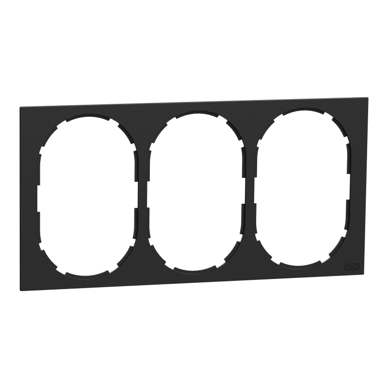 Frame 3-Hole for socket One Black (EKO50013)