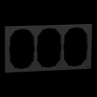 Frame 3-Hole for socket One Black
