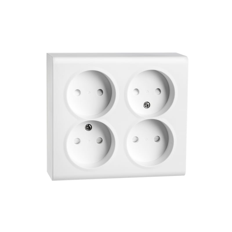 SG Armaturen PV 4-Way Surface-Mounted Socket without Earth White (77522)