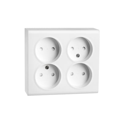 SG Armaturen PV 4-Way Surface-Mounted Socket without Earth White