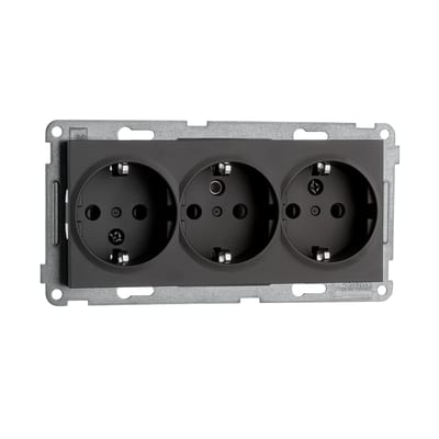 Socket IF Triple WITH EARTH Black