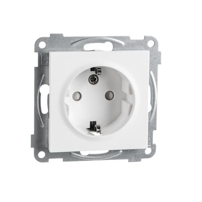 SG Armaturen 77002 IF Single Socket Outlet with Earth, S White