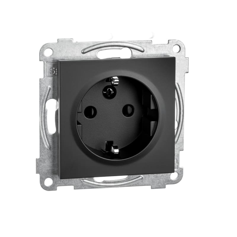 SG Armaturen Socket IF Single with Earth S Black (77003)