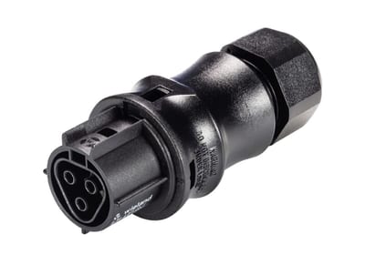 RST 3POL, Female, Screw terminal, Ø10-14, Black