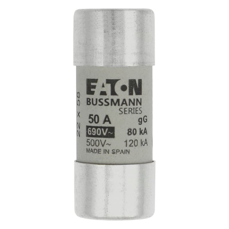 Cylindrical Fuse 22 x 58 50A GG 690VAC (C22G50)