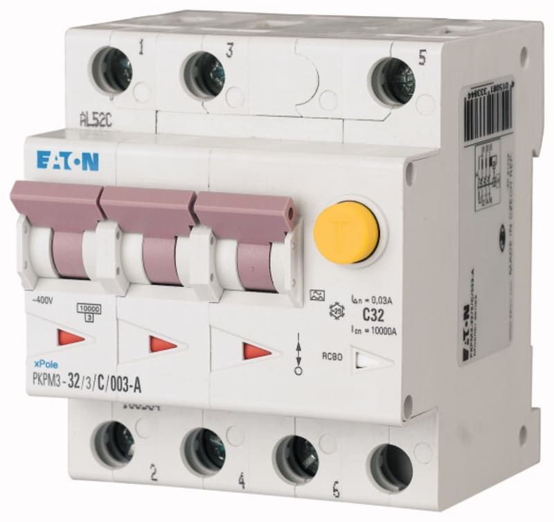 Residual current circuit breaker with overcurrent 16A 3P B 30MAA (PKPM3-16/3/B/003-LI/A)