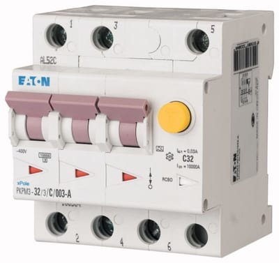 Residual current circuit breaker with overcurrent 16A 3P B 100MAA (PKPM3-16/3/B/01-LI/A)