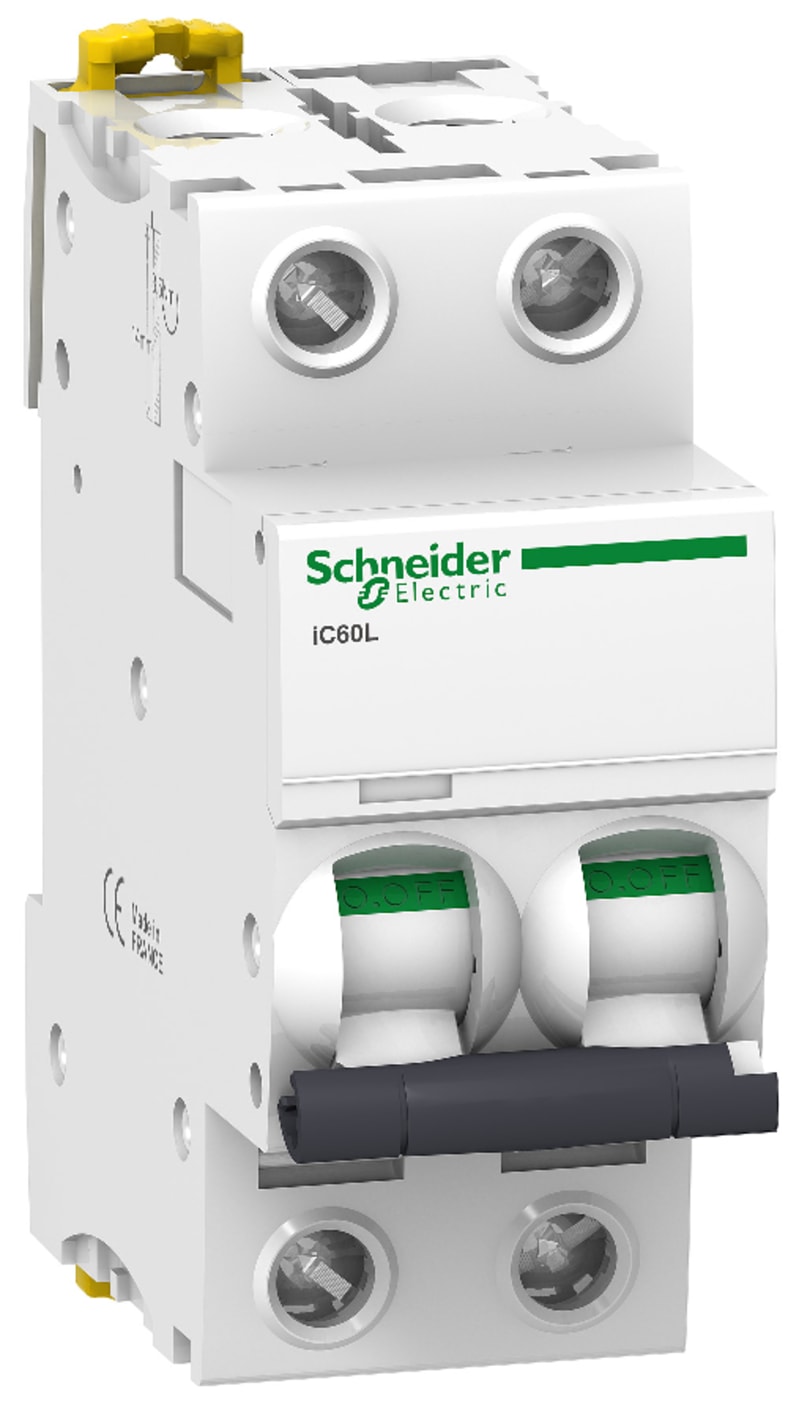 Schneider Electric A9F94270 ACTI9 IC60L Miniature Circuit Breaker 2P 0.5 A, Curve C