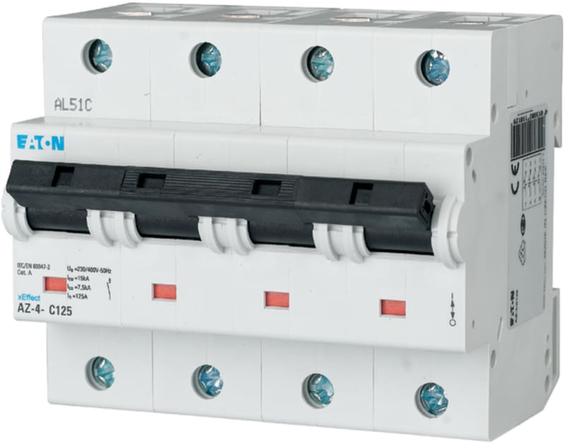 Eaton AZ-4-C40 Miniature Circuit Breaker — 4P, Type C, 40 A, up to 25 kA