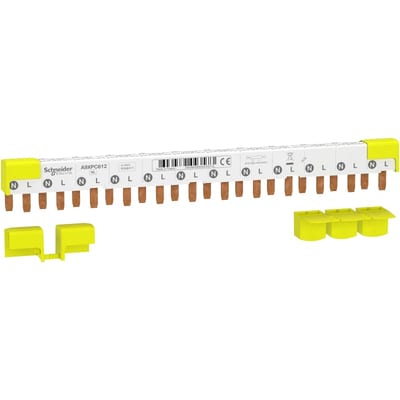 Schneider Electric comb busbar, ACTI9, 1L+N, 9 mm pitch, 12 modules, 80 A A9XPC612