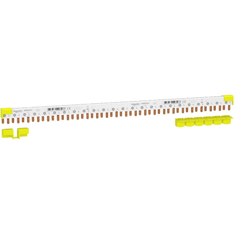 Schneider Electric comb busbar, ACTI9, 1L+N, 9 mm pitch, 24 modules, 80 A A9XPC624