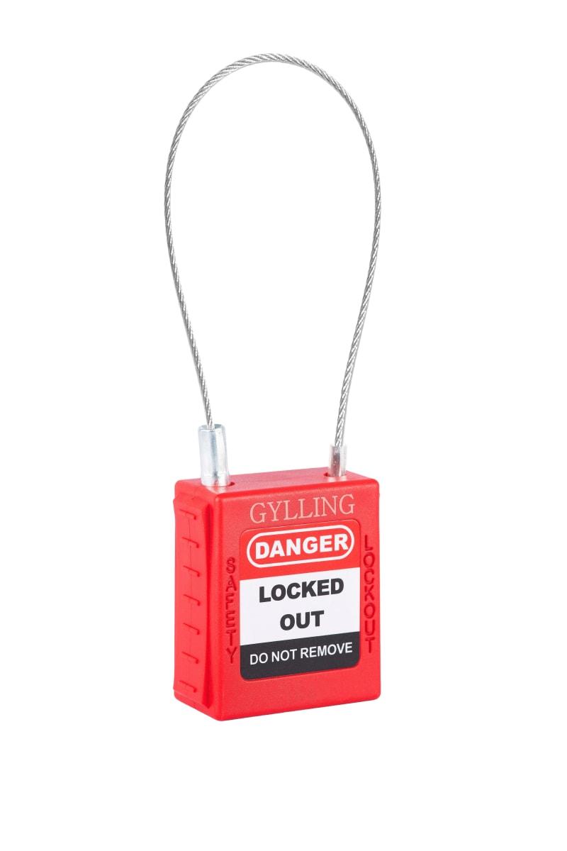 Padlock RED, 175X1,5mm wire, KD (310112)