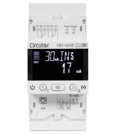 Function CBS-400B Multi-Channel Earth Leakage Monitoring Relay — 4 Channels, Type B, 30–3000 mA, RS-485 Modbus