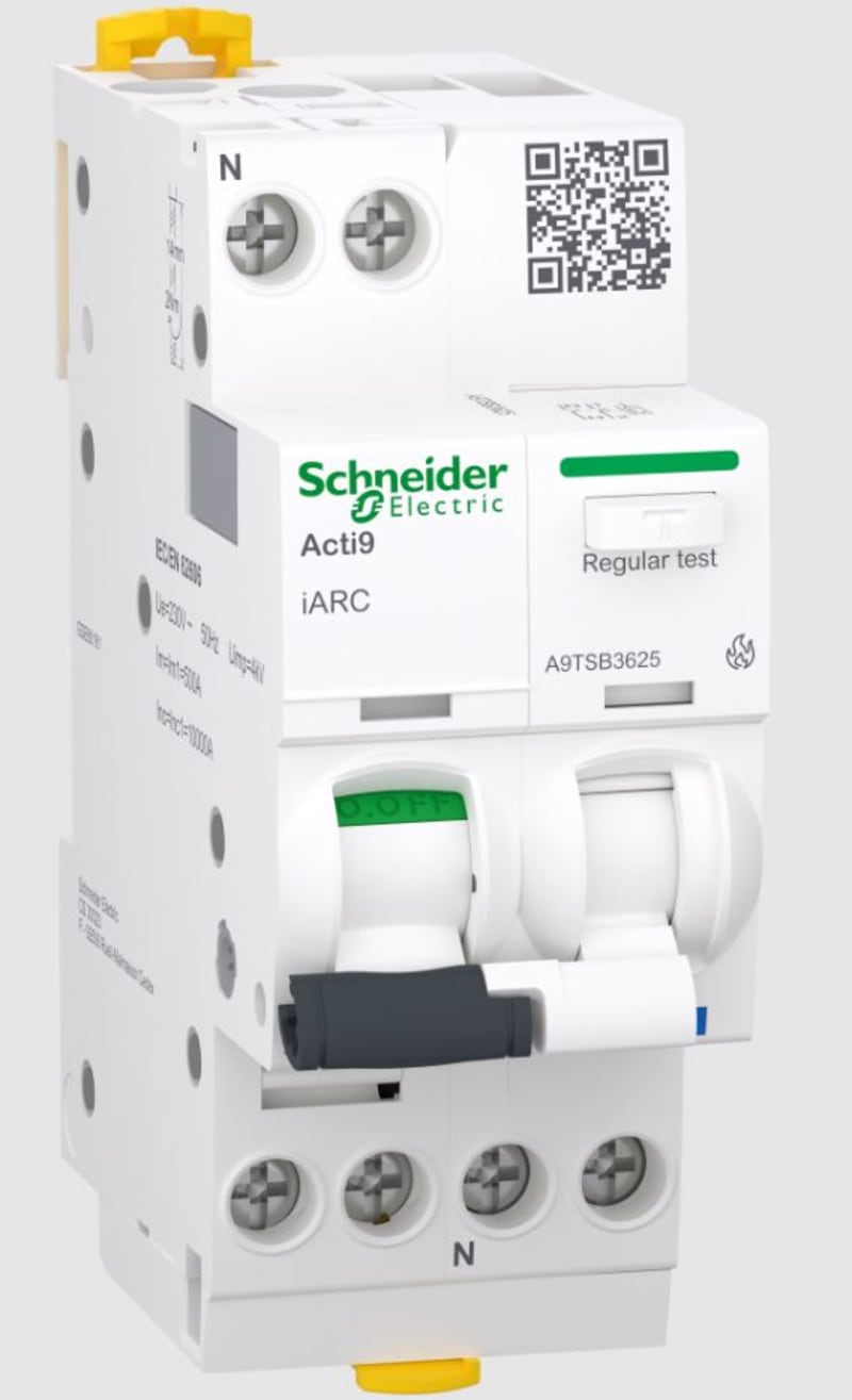 Schneider Electric Arc fault detection switch, ACTI9 iARC, 1P+N, 25A A9TSB3625