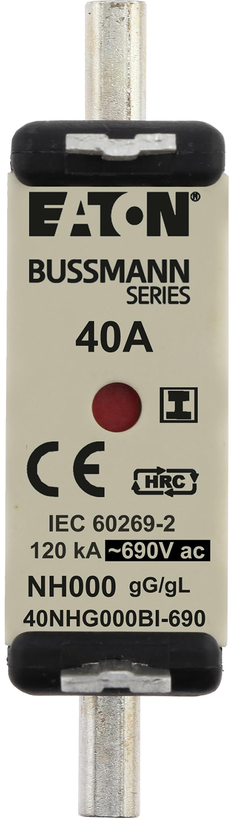 Eaton NH000 Knife-Blade Fuse 40 A AC 690 V 120 kA gL/gG (40NHG000BI-690)