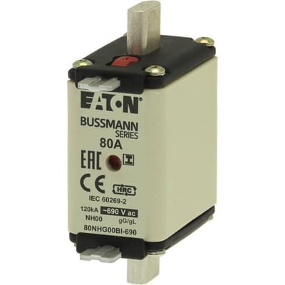 Eaton NH00 Knife-Blade Fuse 80 A AC 690 V 120 kA gG/gL