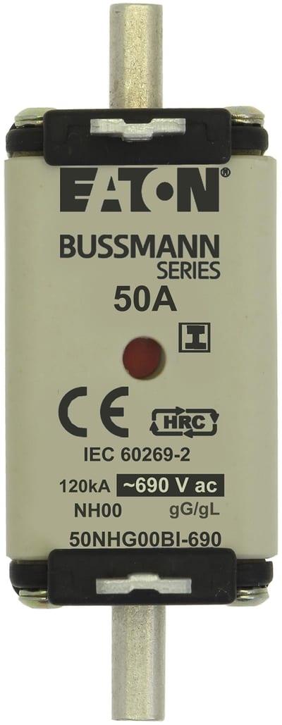 Eaton NH00 Knife-Blade Fuse 50 A AC 690 V 120 kA gG/gL