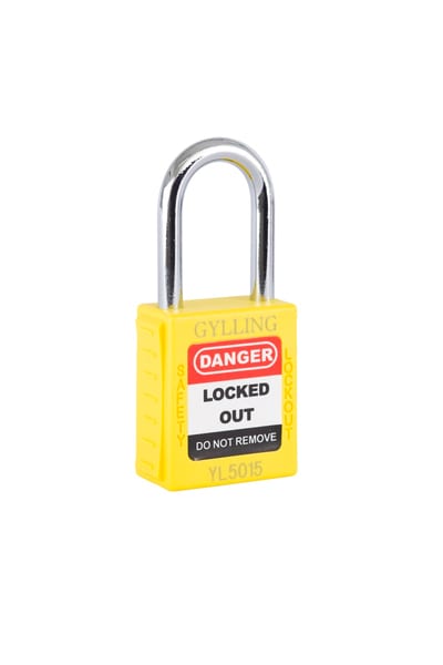 Padlock YELLOW, 38X6MM steel, KD