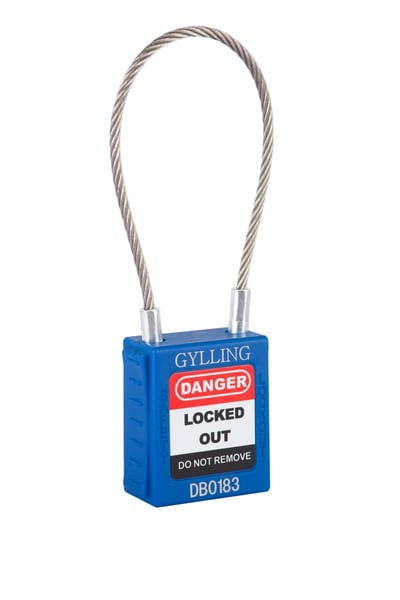 Padlock BLUE, 175X3,2mm wire, KD