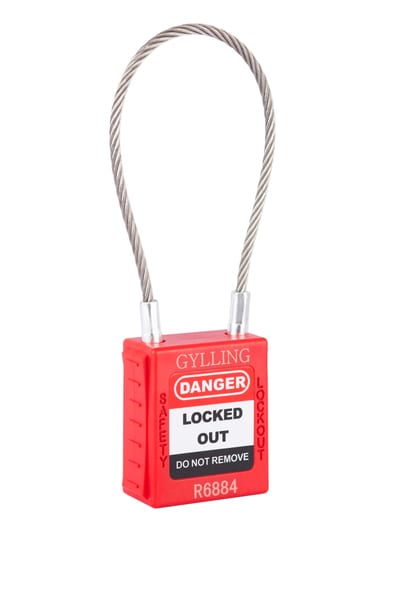Padlock RED, 175X3,2mm wire, KD