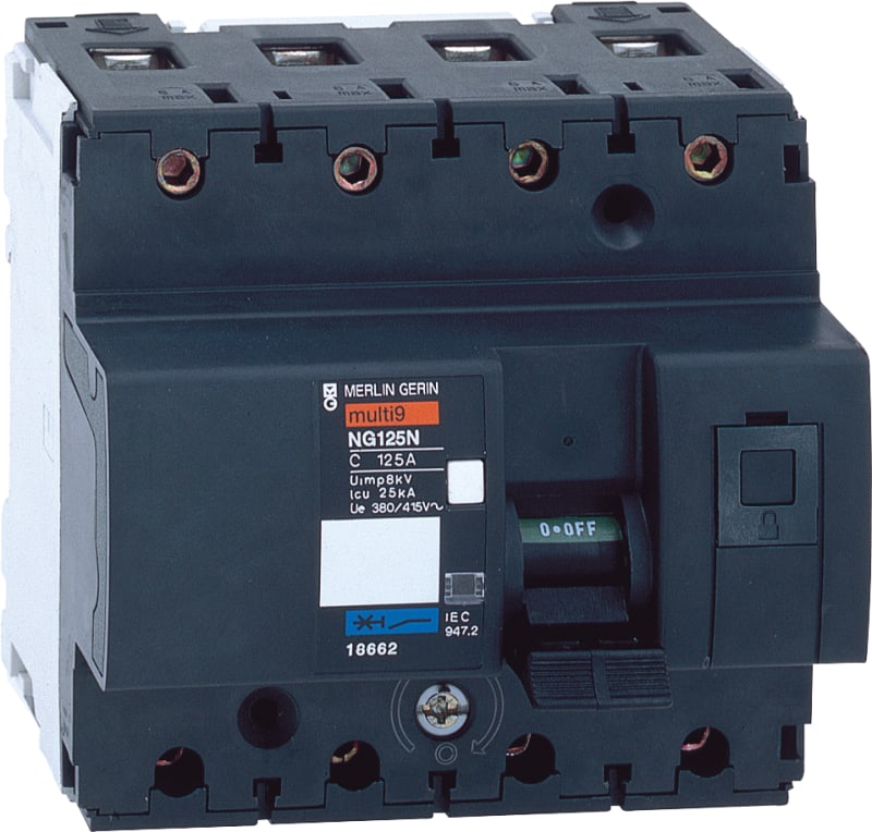 Schneider Electric 18652 NG125 - circuit breaker - NG125N - 4P - 25A - C curve