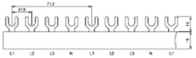 BUSBAR.16M L1-L2-L3-N 16Q