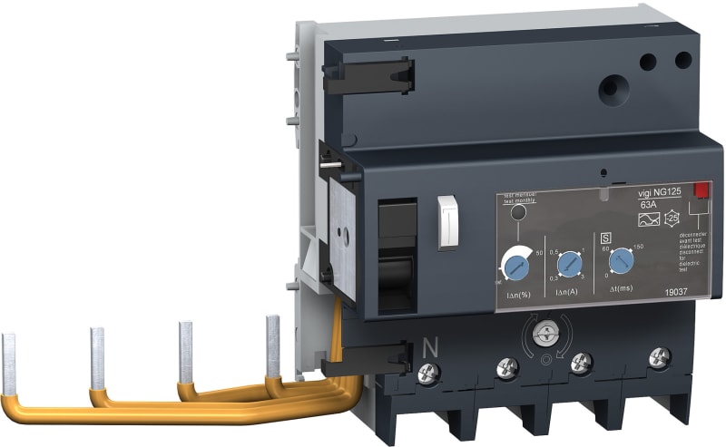 Schneider Electric NG125 - earth leakage add-on block - Vigi NG125 - 4P - 63A - 30MA 19015