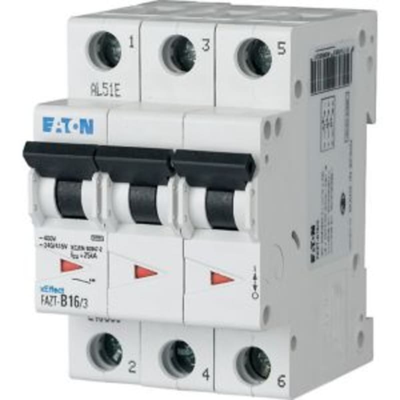 Eaton FAZT-B13/3 Miniature Circuit Breaker — 3P, Type B, 13 A, 25 kA