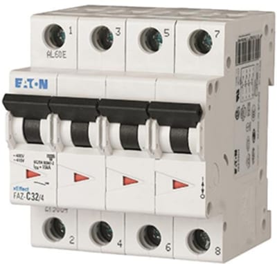 Eaton FAZ-Z13/4 Miniature Circuit Breaker — 4P, Type Z, 13 A, 15 kA