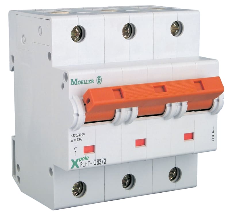 Eaton PLHT-OV80/3 Miniature Circuit Breaker — 3P, OV, 80 A, 20 kA