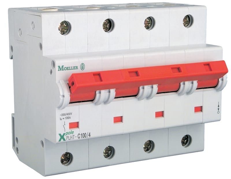 Eaton PLHT-OV80/4 Miniature Circuit Breaker — 4P, OV, 80 A, 20 kA