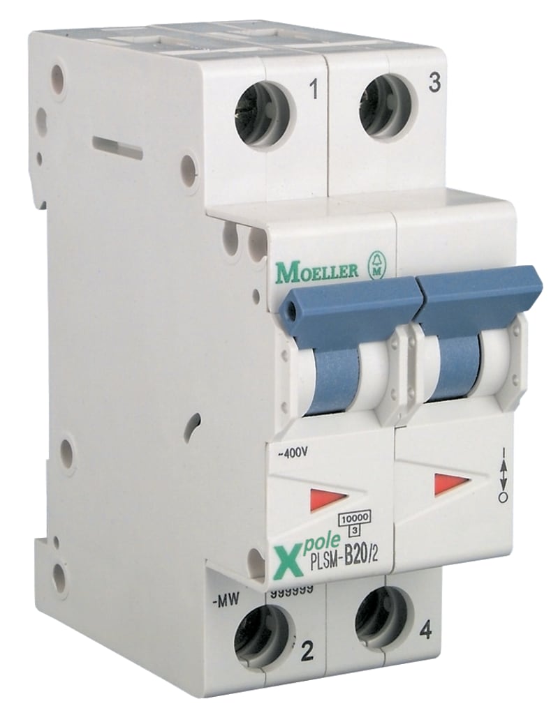 Eaton PLSM-OV32/2 Miniature Circuit Breaker — 2P, OV, 32 A, 10 kA
