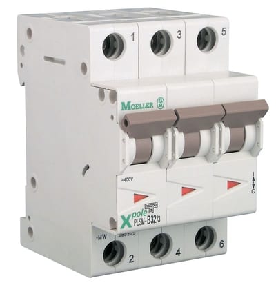 Eaton PLSM-OV40/3 Miniature Circuit Breaker — 3P, OV, 40 A, 10 kA