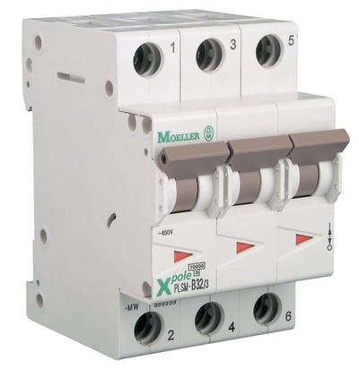 Eaton PLSM-OV63/3 Miniature Circuit Breaker — 3P, OV, 63 A, 10 kA