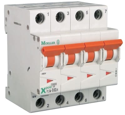 Eaton PLSM-OV56/4 Miniature Circuit Breaker — 4P, OV, 56 A, 10 kA
