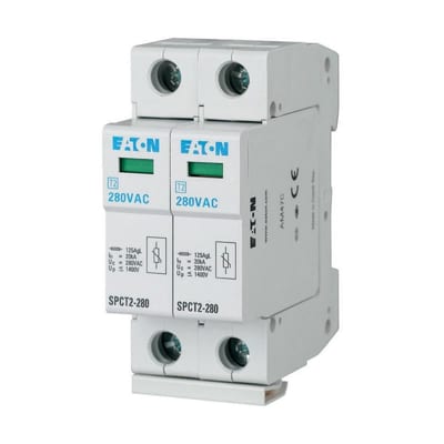 OVERVOLTAGE PROTECTION, complete, 2P 385VAC 2X20KA