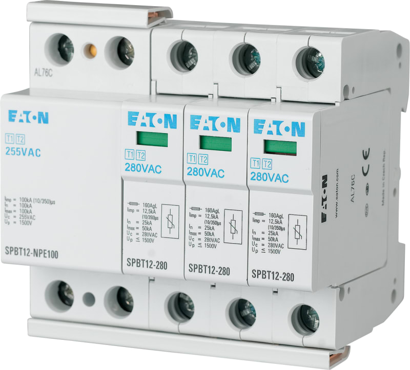 Surge Protection Device, Complete, 1-Pole, 385 V AC, 1 × 20 kA (SPCT2-385/1)