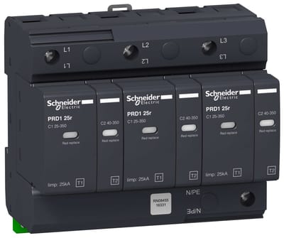 Schneider Electric PRD1 25R modular surge arrester - 3 poles - 350V - with remote transfer