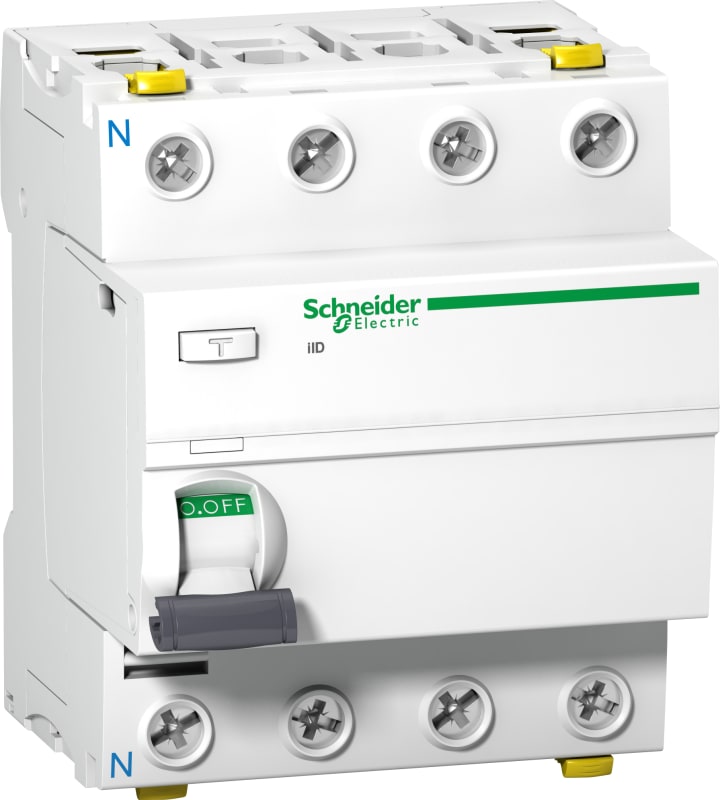 Schneider Electric Residual current circuit breaker (RCCB), ACTI9 iID, 4P, 63A, A-SI type, 100MA, double terminal A9Z32463