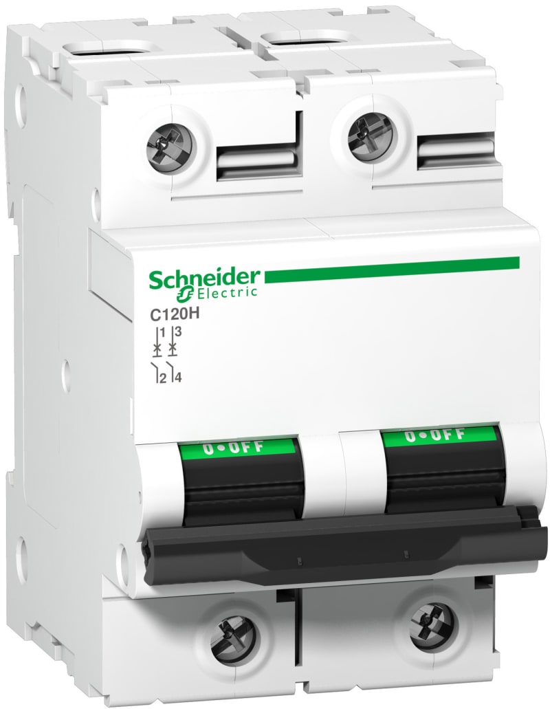 Schneider Electric Miniature circuit-breaker, ACTI9 C120H, 2P, 125 A, B curve, 15000 A (IEC 60898-1), 15 kA (IEC 60947-2) A9N18415