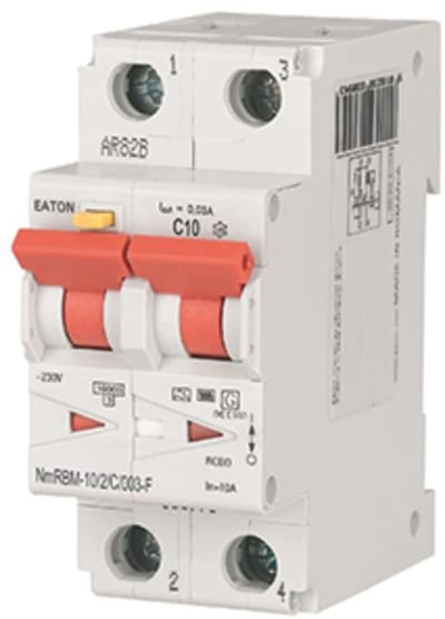 Residual current circuit breaker with overcurrent 10A C Type-F