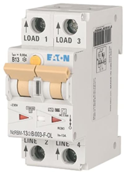 Residual current circuit breaker with overcurrent xDigital 13A B Type-F